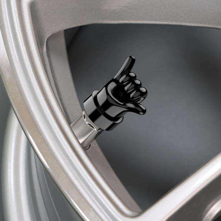 4pcs /Set Car Gesture Valve Tire Decorative Rubber Cap, Color: Black Middle Finger