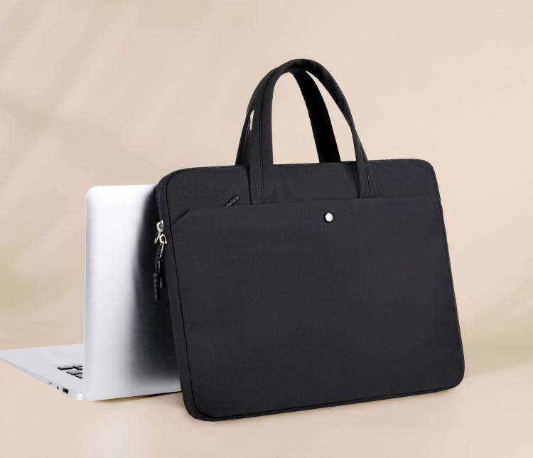 15-15.6inch Universal Laptop Bag Briefcase Multifunctional Shockproof Computer Bag, Color: Black