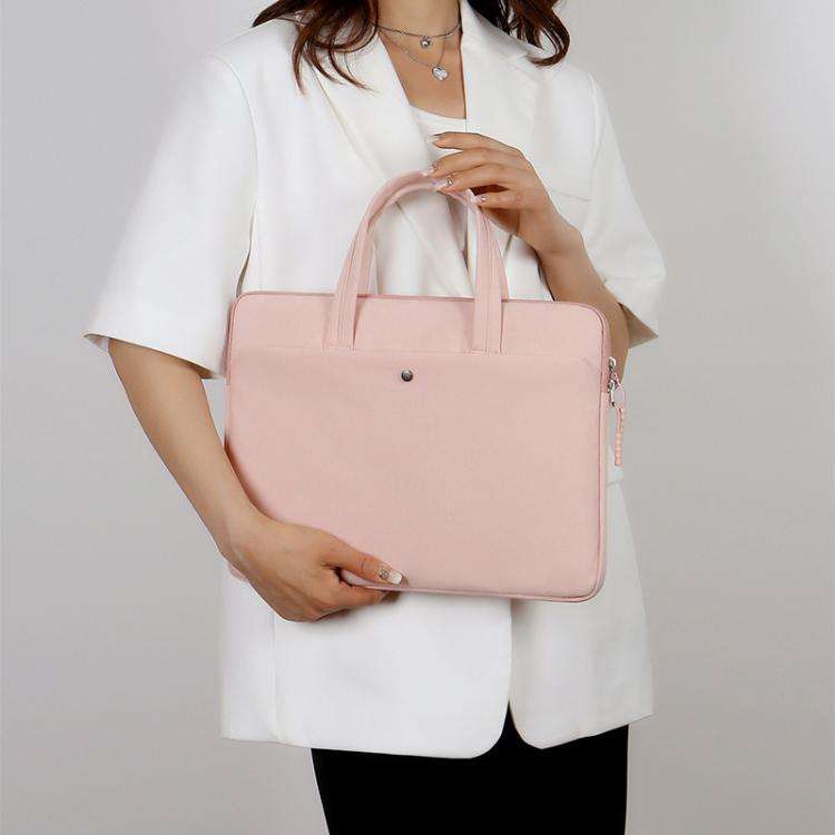 15-15.6inch Universal Laptop Bag Briefcase Multifunctional Shockproof Computer Bag, Color: Beige