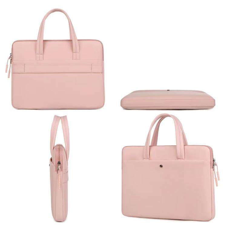 15-15.6inch Universal Laptop Bag Briefcase Multifunctional Shockproof Computer Bag, Color: Pink