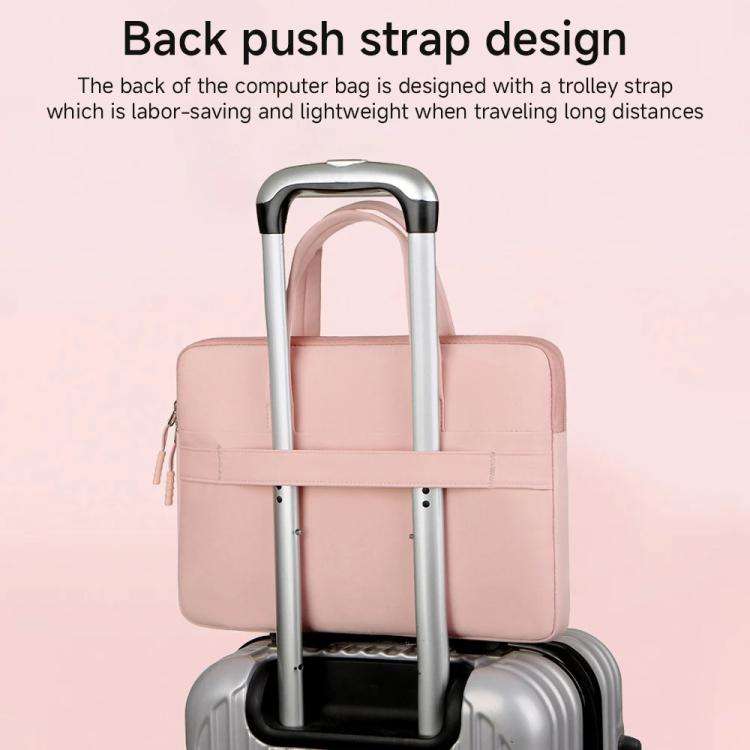 15-15.6inch Universal Laptop Bag Briefcase Multifunctional Shockproof Computer Bag, Color: Pink