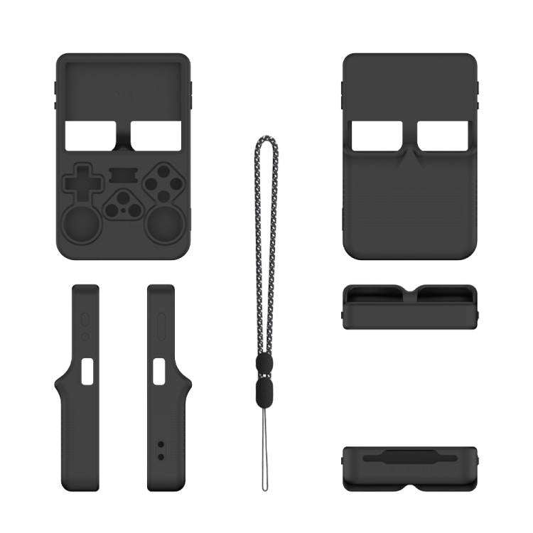 For ANBERNIC R36S Handheld Game Consoles Dustproof Silicone Protective Cover(Black)