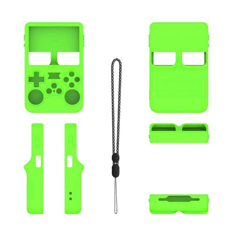 For ANBERNIC R36S Handheld Game Consoles Dustproof Silicone Protective Cover(Luminous Green)