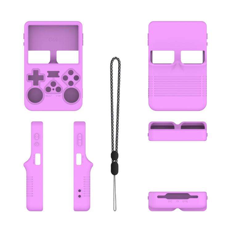 For ANBERNIC R36S Handheld Game Consoles Dustproof Silicone Protective Cover(Light Purple)