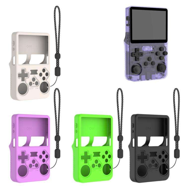For ANBERNIC R36S Handheld Game Consoles Dustproof Silicone Protective Cover(Black)