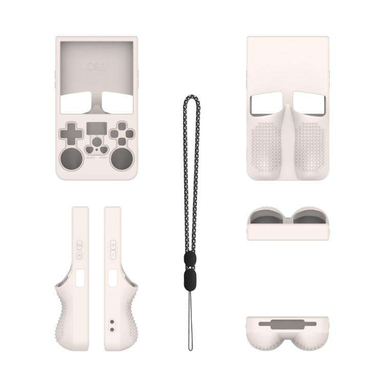 For R36 MAX Handheld Game Consoles Dustproof Silicone Protective Cover(Beige)