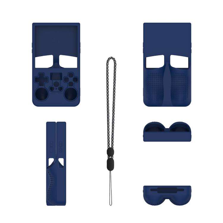 For R36 MAX Handheld Game Consoles Dustproof Silicone Protective Cover(Blue)