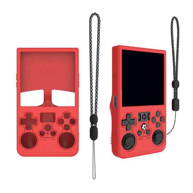 For R36 MAX Handheld Game Consoles Dustproof Silicone Protective Cover(Red)