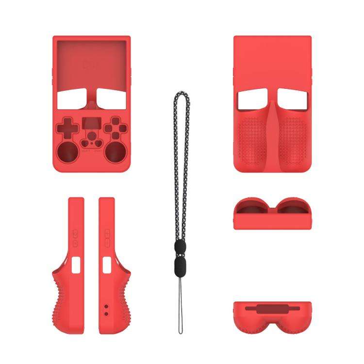 For R36 MAX Handheld Game Consoles Dustproof Silicone Protective Cover(Red)
