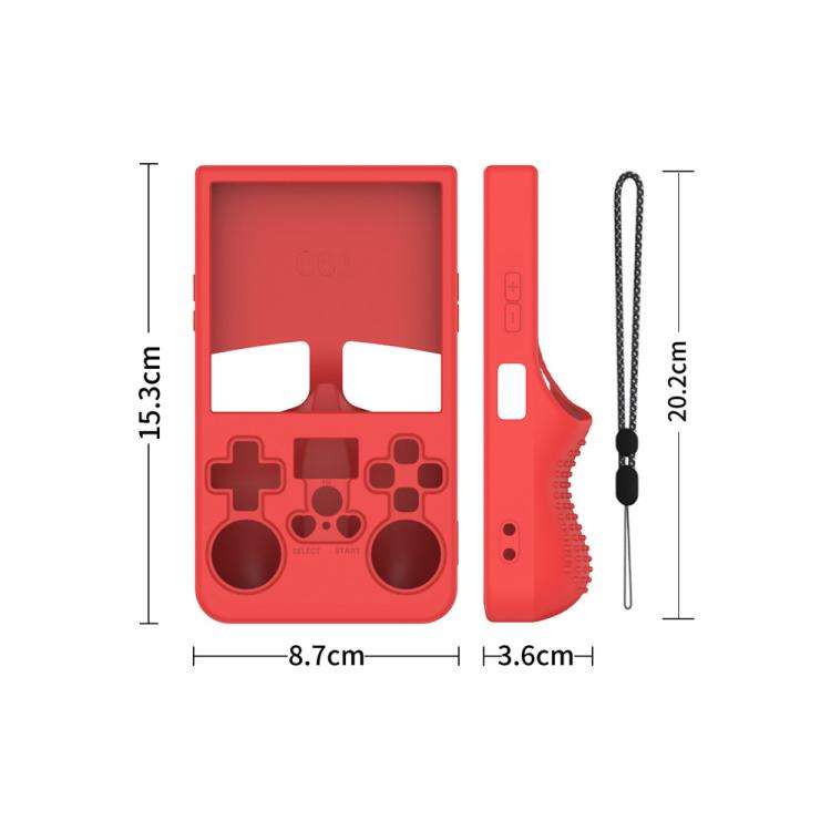 For R36 MAX Handheld Game Consoles Dustproof Silicone Protective Cover(Red)