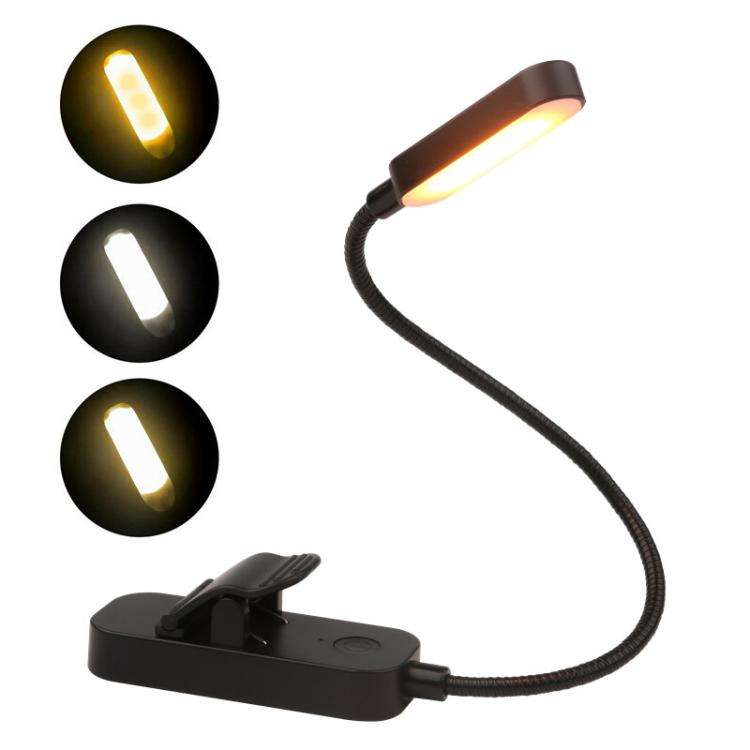 Hose Clip Book Light Night Reading Lamp Adjustable Brightness USB Rechargeable Book Clip Lights(1...