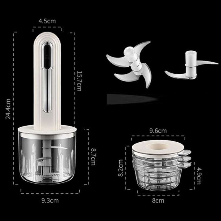 Small Baby Food Processor Kitchen Multifunction Cordless Electrical Meat Grinder(White)
