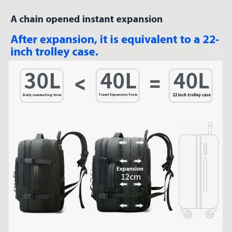 BANGE BG-3055 Men Large Capacity Shoulder Bag Expanded Capacity Business Travel Backpack(Black)
