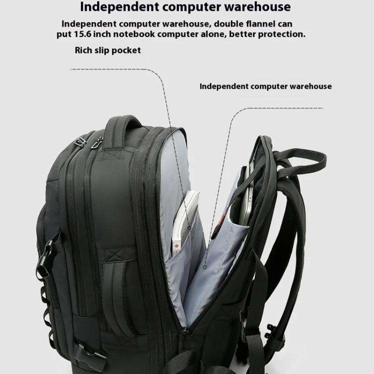 BANGE BG-3055 Men Large Capacity Shoulder Bag Expanded Capacity Business Travel Backpack(Black)