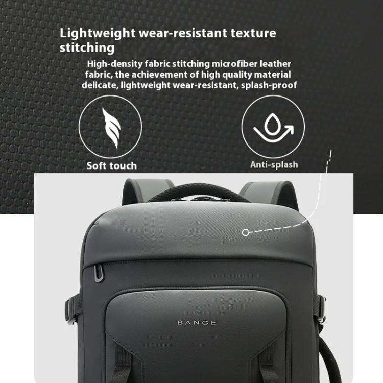 BANGE BG-3055 Men Large Capacity Shoulder Bag Expanded Capacity Business Travel Backpack(Black)