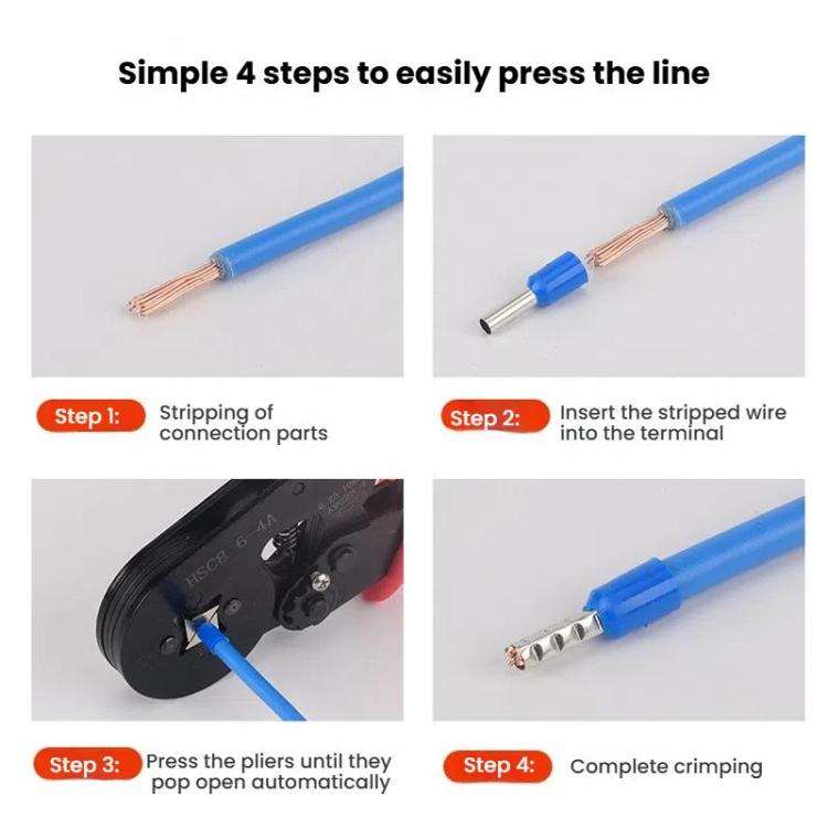 1000pcs /Pack Tube Type Cold Pressed Terminal SV RV Copper Terminal Head, Random Color Delivery, ...
