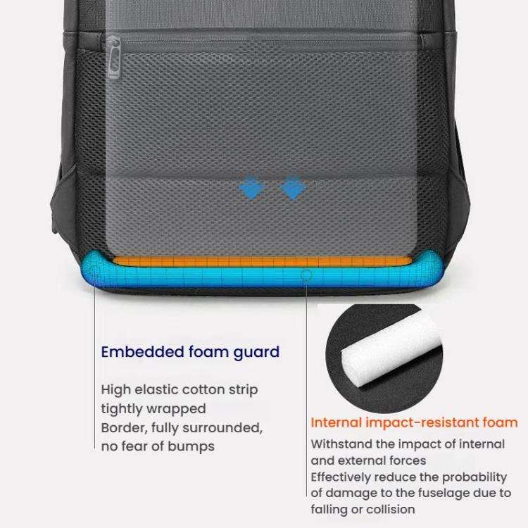 BANGE BG-3057 Large Capacity Men Business Work Lightweight Computer Backpack(Blue)