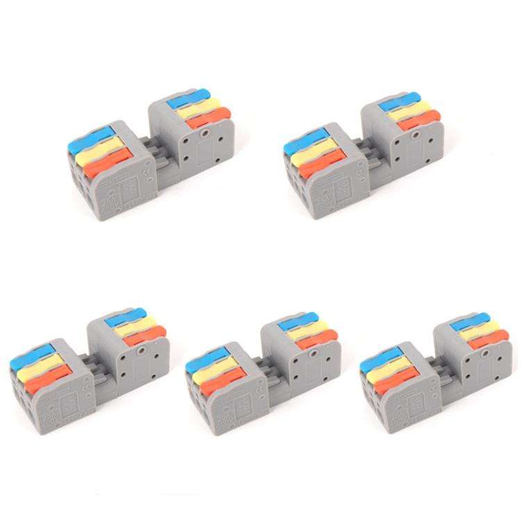 5pcs 3 In 3 Out Terminal Block Push-type Junction Box(KV232-3PC)
