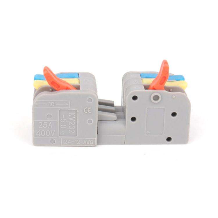 5pcs 3 In 3 Out Terminal Block Push-type Junction Box(KV232-3PC)