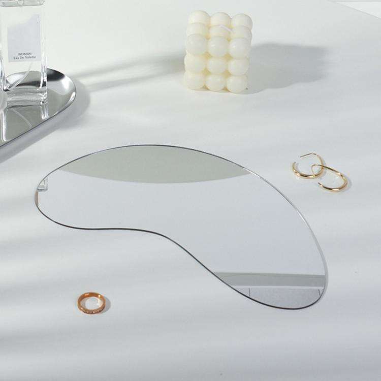 27x12cm Crescent Acrylic Mirror Reflective Tray Display Jewelry Photo Props Photography Backgroun...