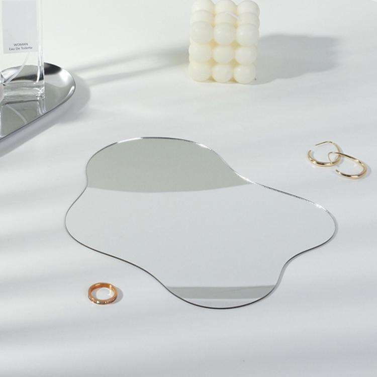 22x17cm Irregular Shape Acrylic Mirror Reflective Tray Display Jewelry Photo Props Photography Ba...