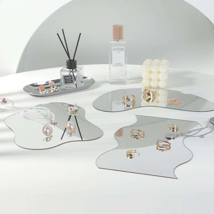 27x12cm Crescent Acrylic Mirror Reflective Tray Display Jewelry Photo Props Photography Backgroun...