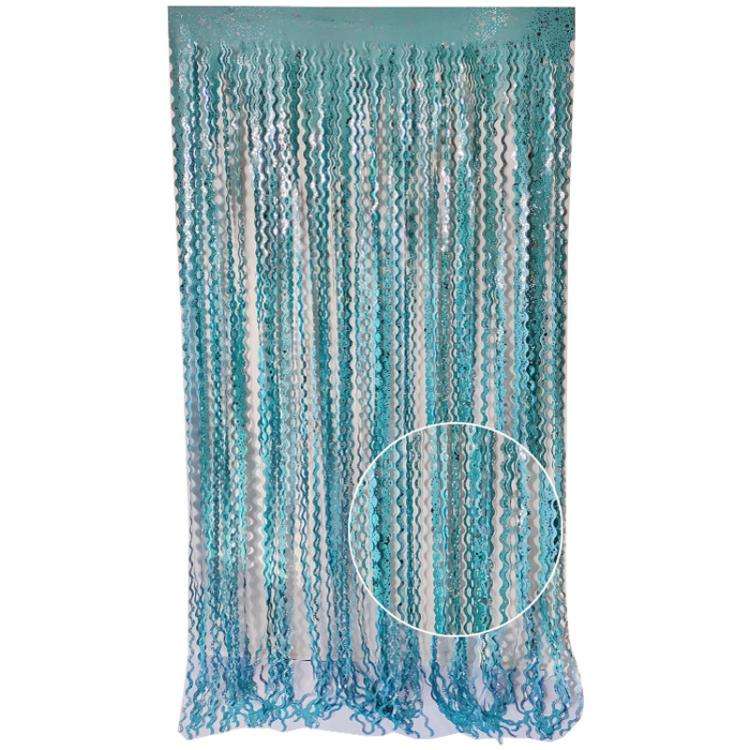 2Packs 1x2m Wave Foil Fringe Curtain Party Anniversary Birthday Background Decoration Venue Props...