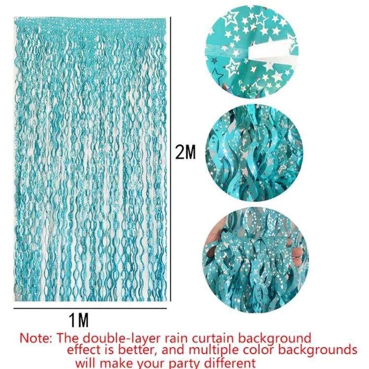 2Packs 1x2m Wave Foil Fringe Curtain Party Anniversary Birthday Background Decoration Venue Props...