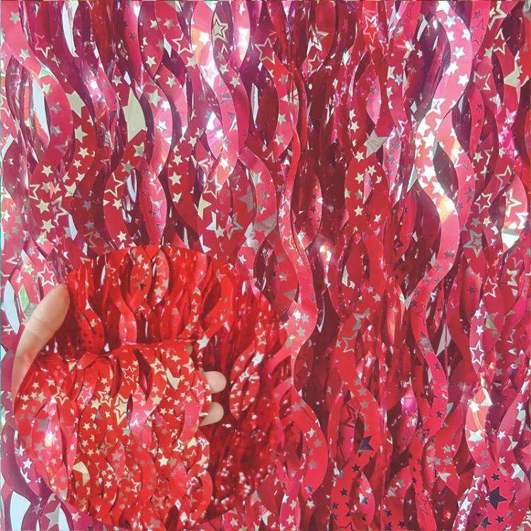 2Packs 1x2m Wave Foil Fringe Curtain Party Anniversary Birthday Background Decoration Venue Props...