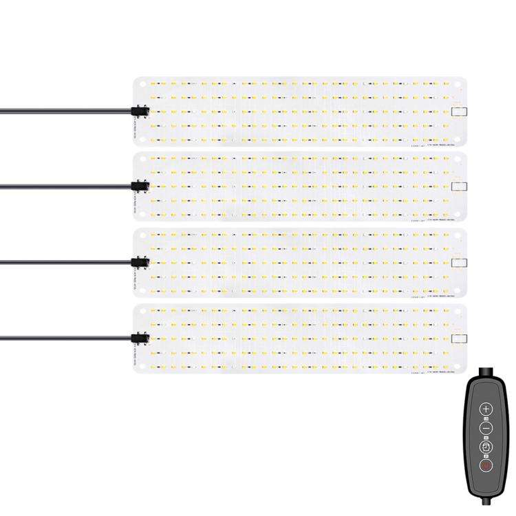 12V Sunlight-Like LED Panel Plant Growth Fill Light, Model: Four Head(EU Plug)