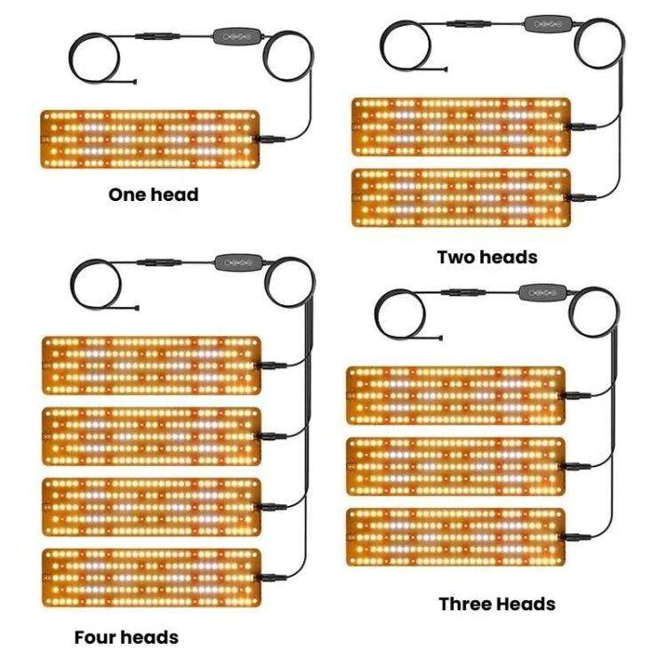 12V Sunlight-Like LED Panel Plant Growth Fill Light, Model: Two Head(AU Plug)