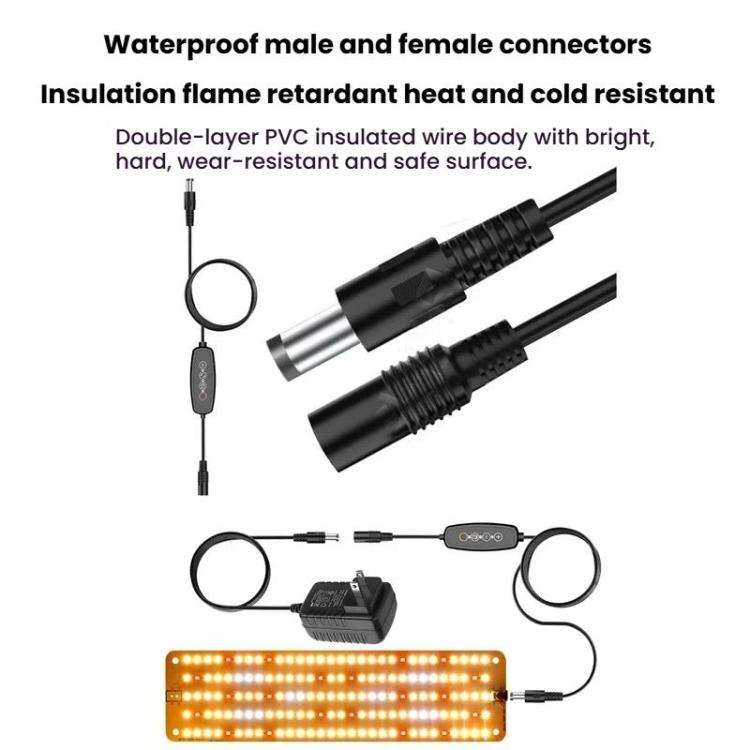 12V Sunlight-Like LED Panel Plant Growth Fill Light, Model: Two Head(US Plug)