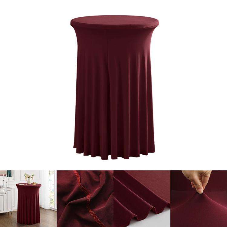 Simple Premium Feeling Business Conference Cocktail Bar Cover Round Sundress Stretch Table Cover,...