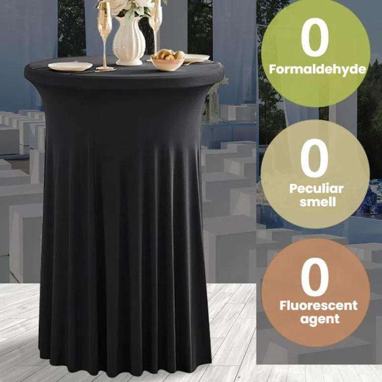 Simple Premium Feeling Business Conference Cocktail Bar Cover Round Sundress Stretch Table Cover,...