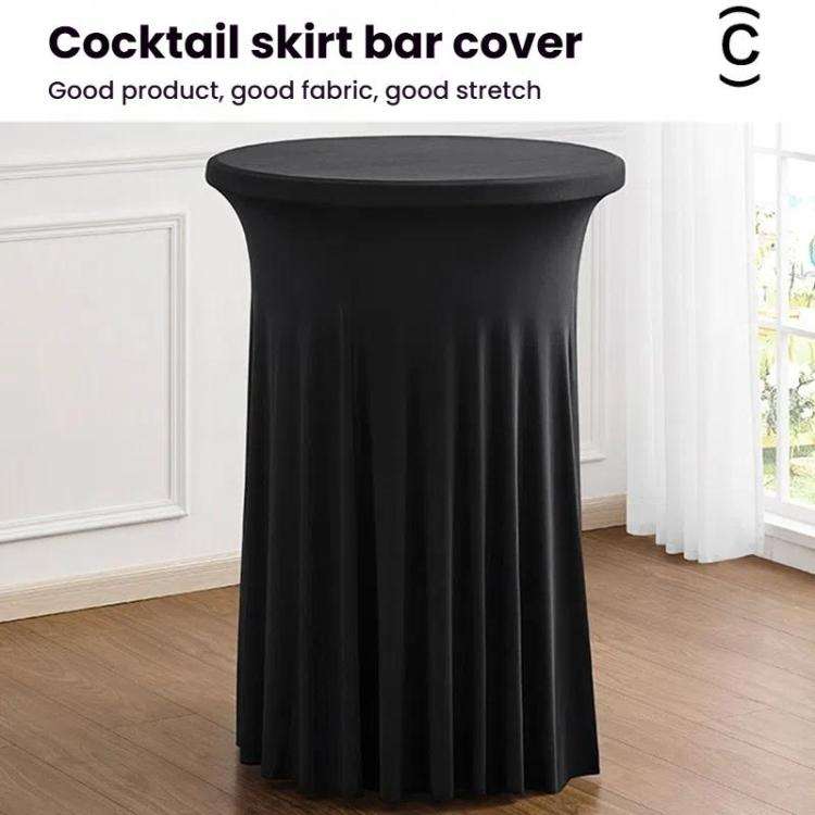 Simple Premium Feeling Business Conference Cocktail Bar Cover Round Sundress Stretch Table Cover,...