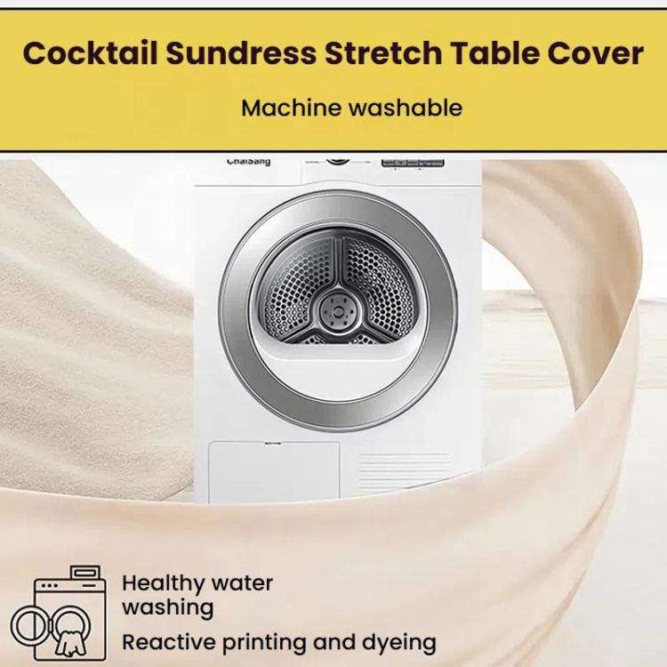 Simple Premium Feeling Business Conference Cocktail Bar Cover Round Sundress Stretch Table Cover,...