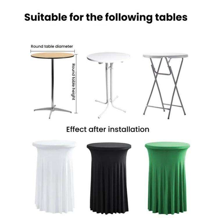 Simple Premium Feeling Business Conference Cocktail Bar Cover Round Sundress Stretch Table Cover,...