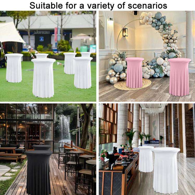 Simple Premium Feeling Business Conference Cocktail Bar Cover Round Sundress Stretch Table Cover,...
