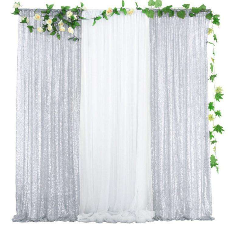 120cmx300cm Hotel Wedding Banquet Site Background Curtains Embroidered Cloth Sequin Curtains Fest...