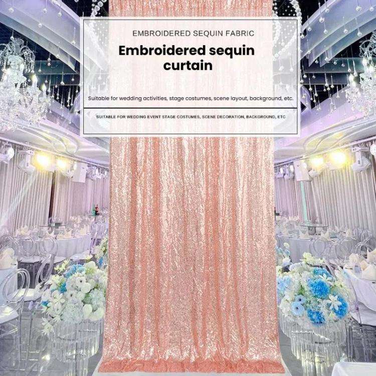 240cmx240cm Hotel Wedding Banquet Site Background Curtains Embroidered Cloth Sequin Curtains Fest...