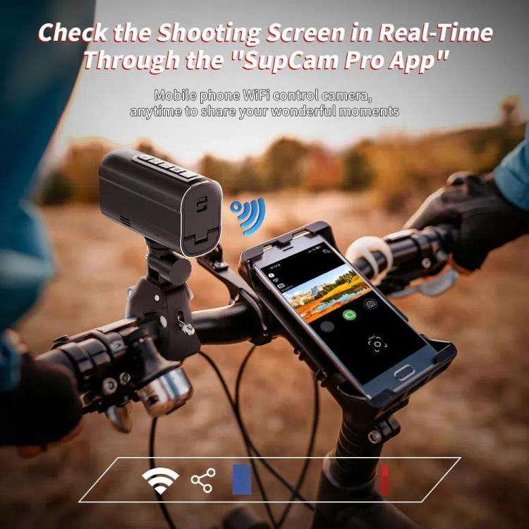 5K Action Camera WiFi Sport DV Riding Bicycle Drive Recorder With Led Light EIS Anti-shake(Black)
