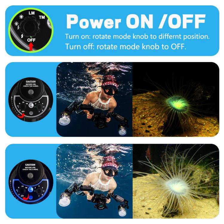 Sea Frogs SF-01  100M/328FT Underwater Strobe For Diving Photography(Black)