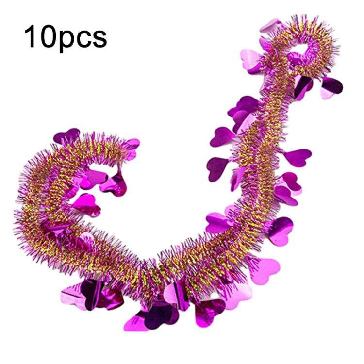 10pcs 1.8m Heart-shaped Ribbon Party Supplies Birthday Christmas Wedding Room Decoration Strips G...
