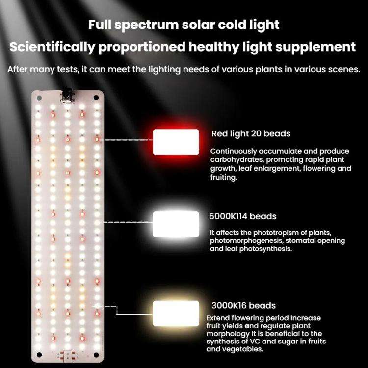 Cold Light LED Parallel Quantum Board Indoor Plant Growth Lamp, Model: Single Head(UK Plug)