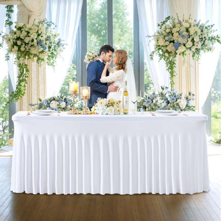 183x76x76cm Spandex Table Skirt for Rectangle Table Stretchable Wrinkle Resistant Tablecloth for ...