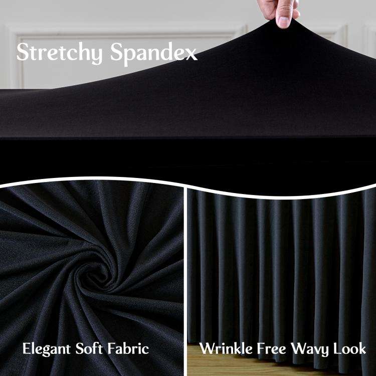 183x76x76cm Spandex Table Skirt for Rectangle Table Stretchable Wrinkle Resistant Tablecloth for ...