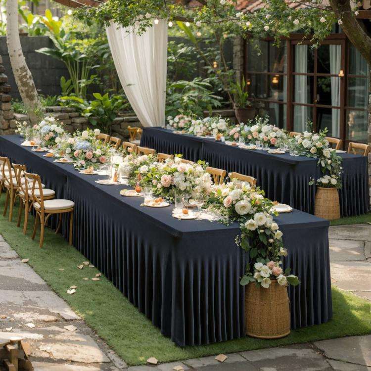 122x60x76cm Spandex Table Skirt for Rectangle Table Stretchable Wrinkle Resistant Tablecloth for ...