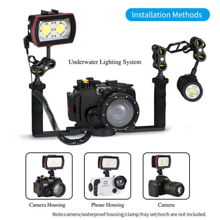 Sea Frogs SL-21 3500 Lumen 40m/130ft Waterproof Video Light For Diving Photo(Black)