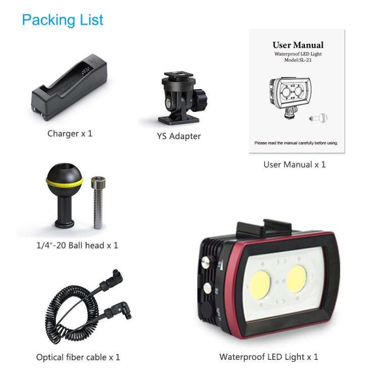 Sea Frogs SL-21 3500 Lumen 40m/130ft Waterproof Video Light For Diving Photo(Black)