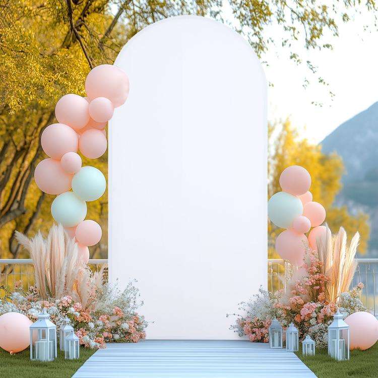 120x50cm Arch Fabric Cover U Shape Spandex Stretch Cloth Cover Wedding Birthday Party Background ...